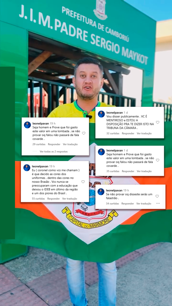 Pavan reage a "show" do vereador Renatinho Jr sobre uniforme e lombada em Camboriú