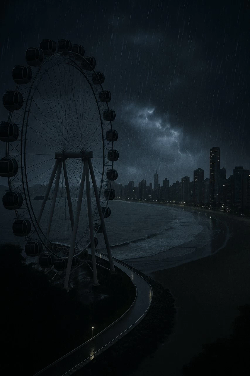 Chuva atinge Balneário Camboriú, mas sem grandes danos