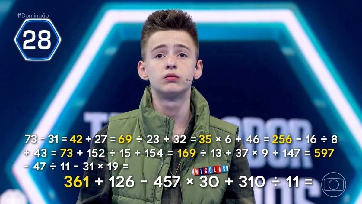 Menino de Balneário Camboriú avança no Domingão com Huck e vira semifinalista dos Pequenos Gênios