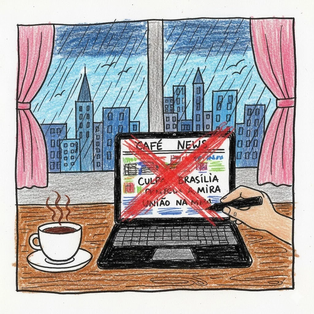 Quando o café esquenta a mão e a manchete esfria a verdade