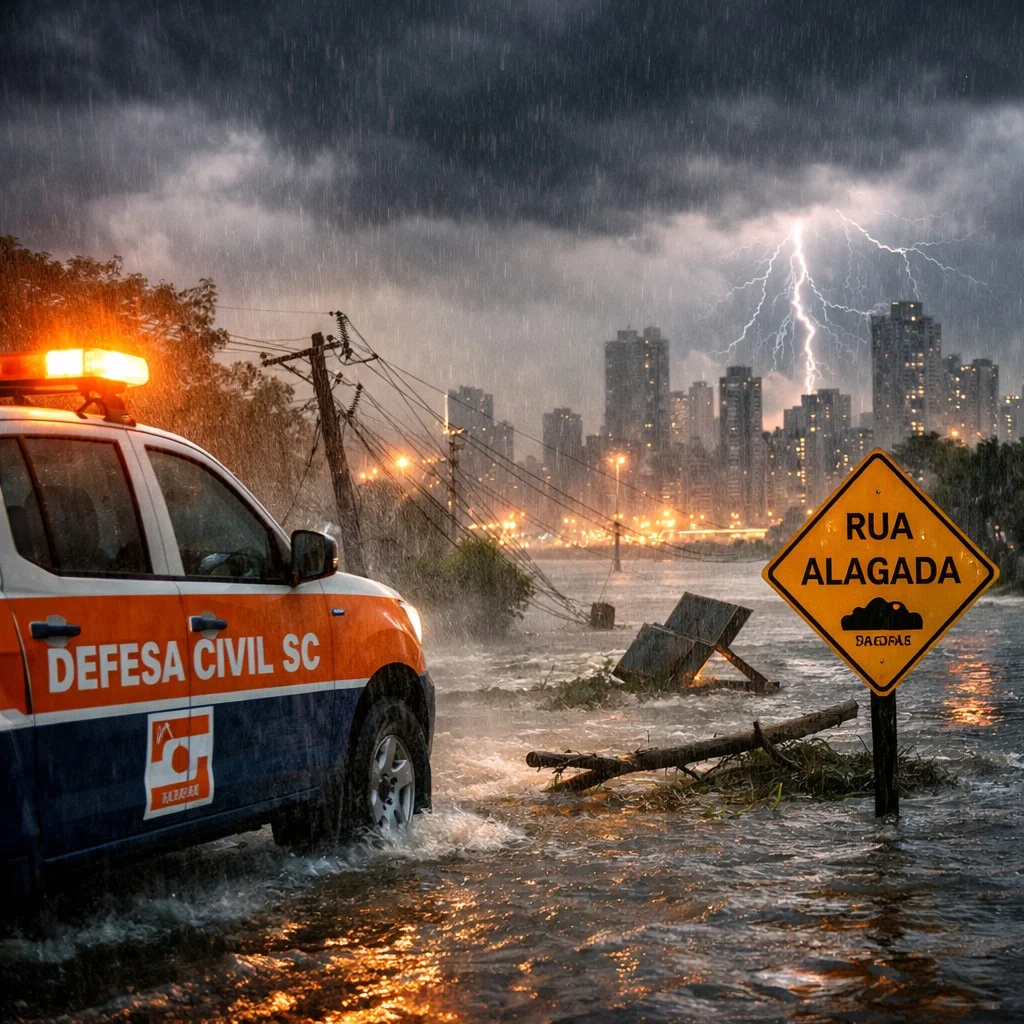 Defesa Civil de Balneário Camboriú alerta para temporais nesta quarta